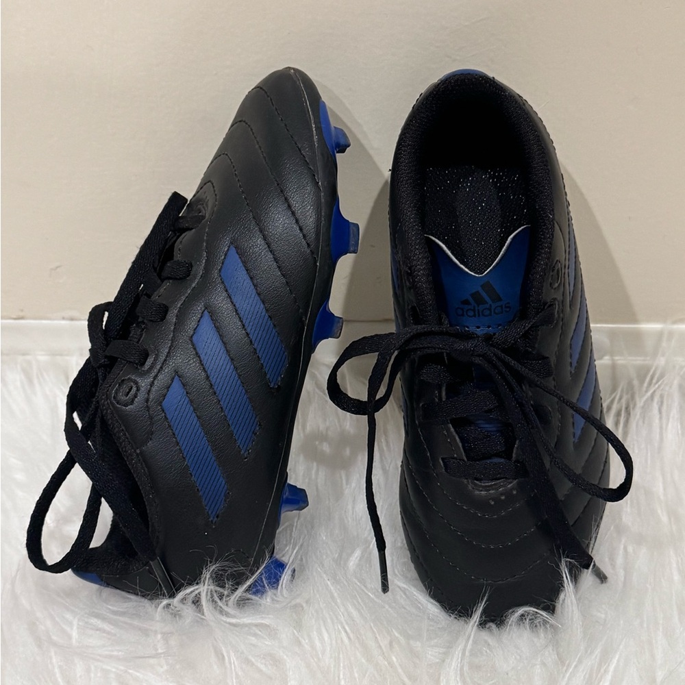 Adidas Black and Blue Soccer Cleats toddler size 12.5